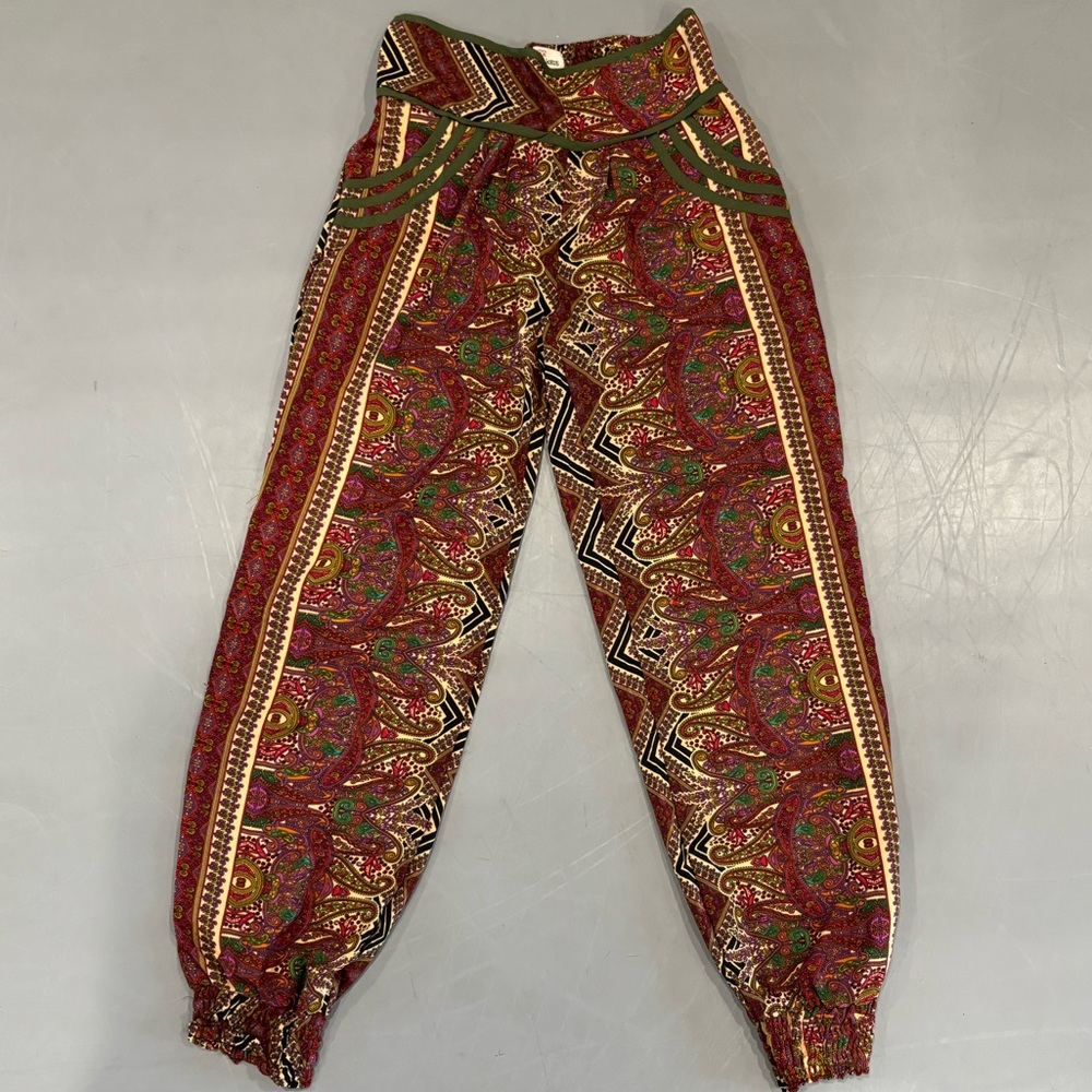 Bohemian Patterned Harem Pants with Pockets